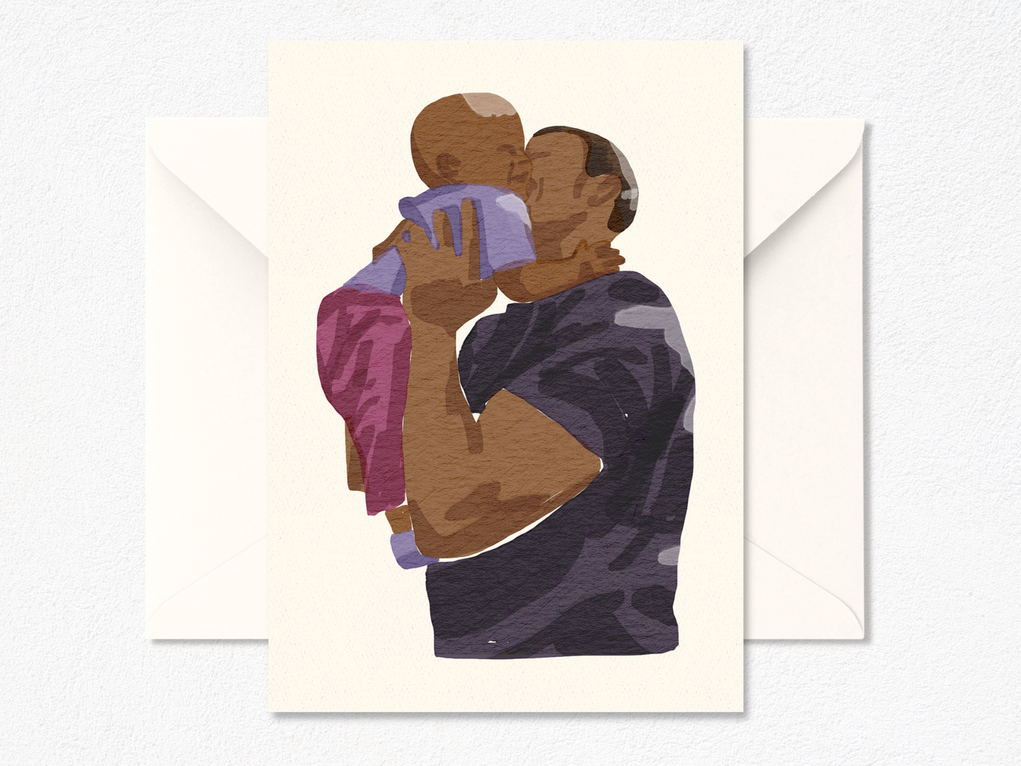 Daddy Daughter Watercolor Greeting Card