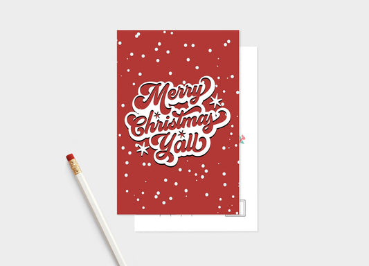 Merry Christmas Y'all Postcard Pack.