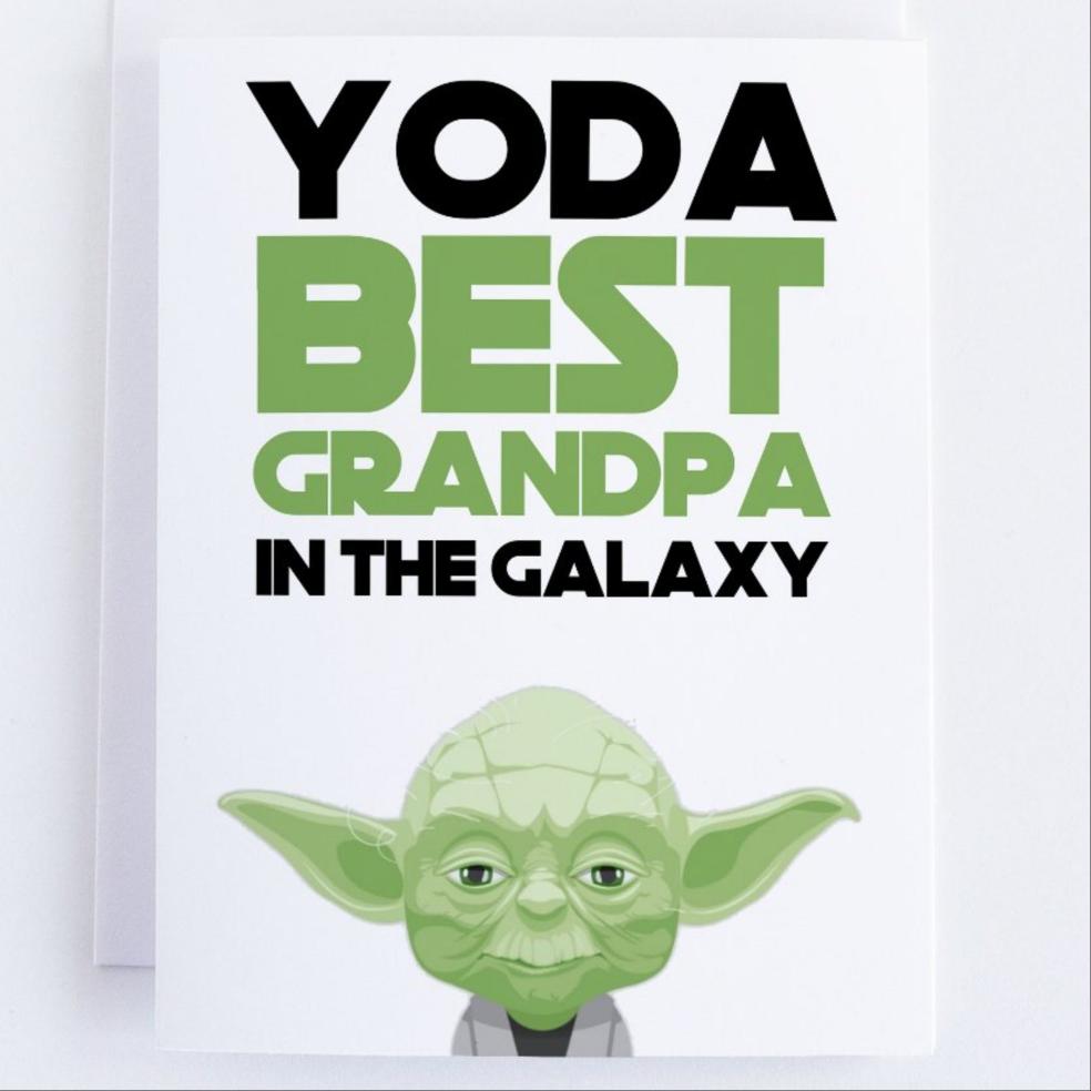 Yoda Best Grandpa In The Galaxy - Father's Day Card.