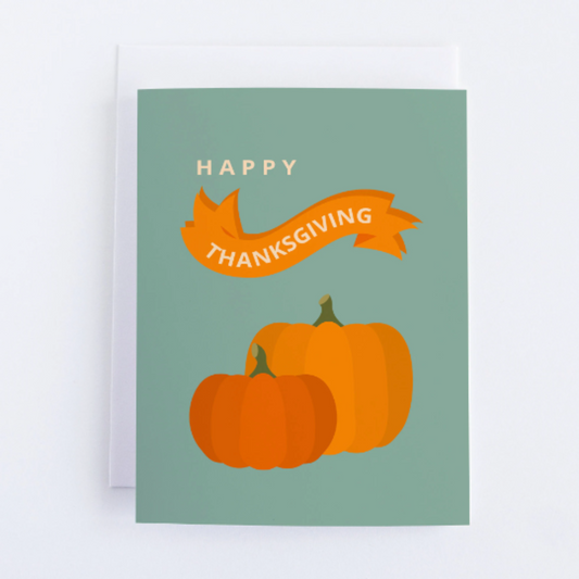 Happy Thanksgiving Fall Pumpkins Greeting Card.