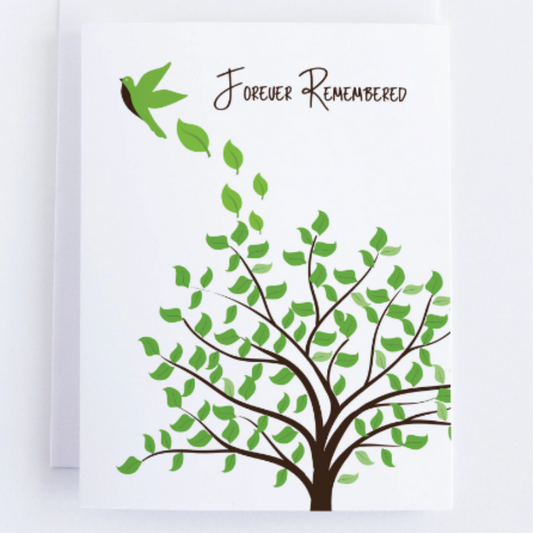 Memorial Card: Remembered Forever Sympathy Greeting Card