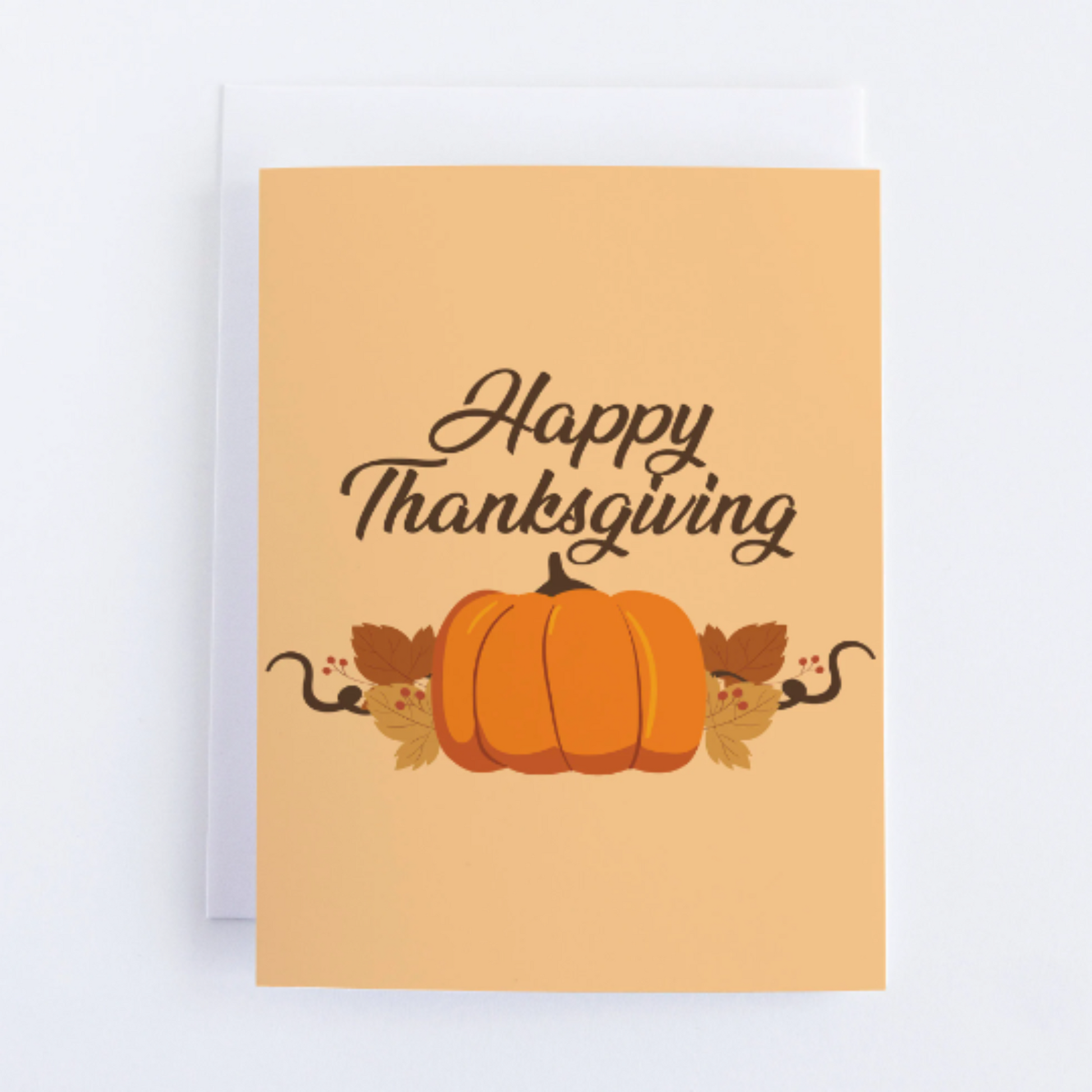 Happy Thanksgiving Fall Pumpkin Greeting Card.