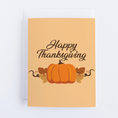 Happy Thanksgiving Fall Pumpkin Greeting Card.