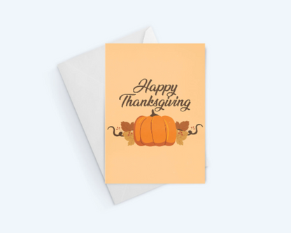 Happy Thanksgiving Fall Pumpkin Greeting Card.