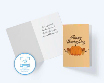 Happy Thanksgiving Fall Pumpkin Greeting Card.