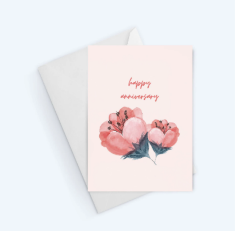 Happy Anniversary - Floral Anniversary Card