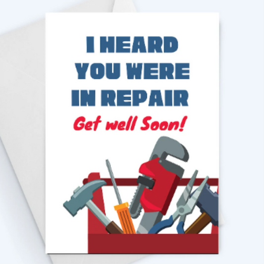 Get Well Greeting Card - Toolbox Greeting Card - Get Well for Men