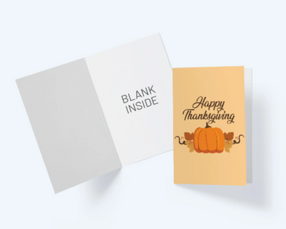 Happy Thanksgiving Fall Pumpkin Greeting Card.