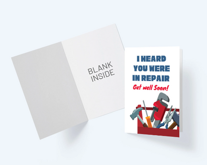 Get Well Greeting Card - Toolbox Greeting Card - Get Well for Men