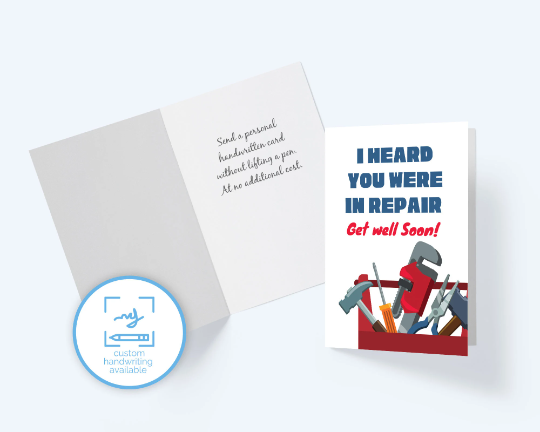 Get Well Greeting Card - Toolbox Greeting Card - Get Well for Men