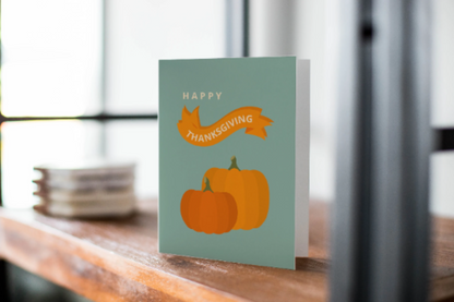 Happy Thanksgiving Fall Pumpkins Greeting Card.