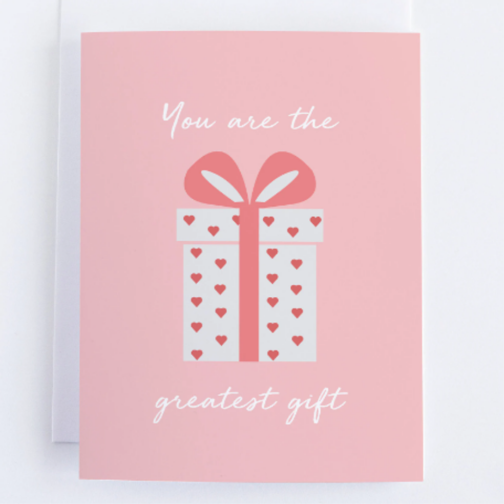 Baby Announcement Card: You Are The Greatest Gift - Pink