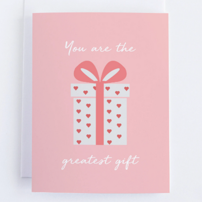 Baby Announcement Card: You Are The Greatest Gift - Pink