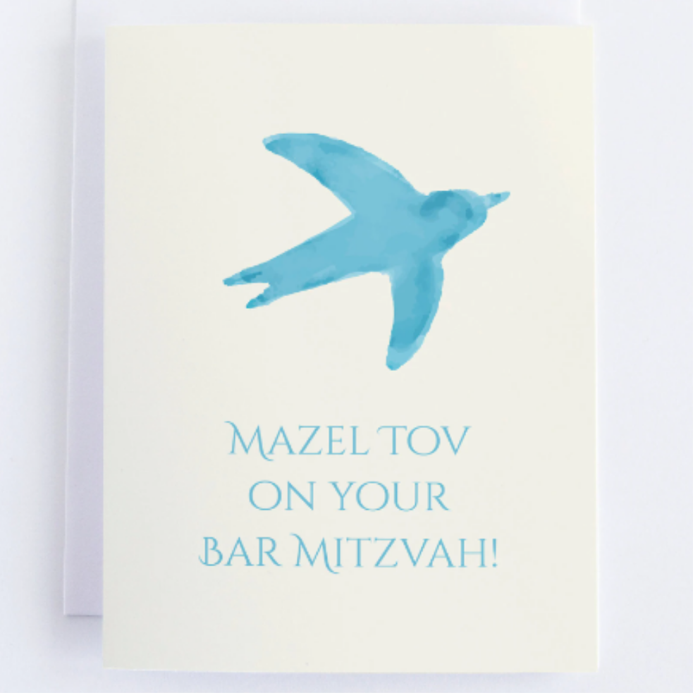 Bar Mitzvah Dove Greeting Card