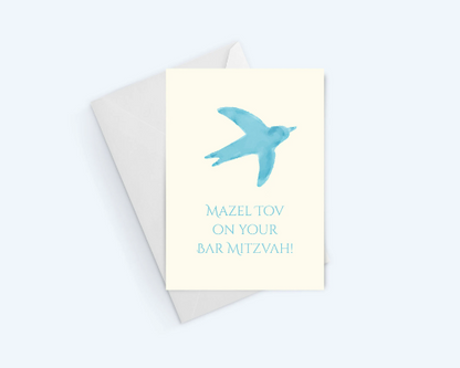 Bar Mitzvah Dove Greeting Card