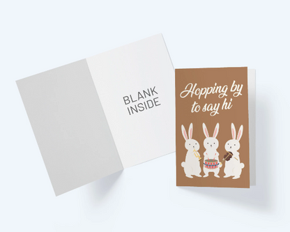 Just Hoppy By To Say Easter Bunny Greeting Card