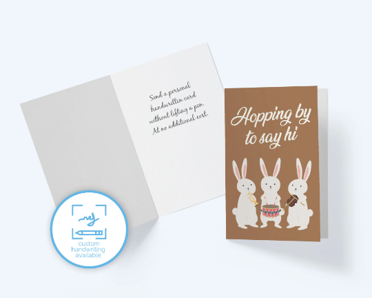 Just Hoppy By To Say Easter Bunny Greeting Card