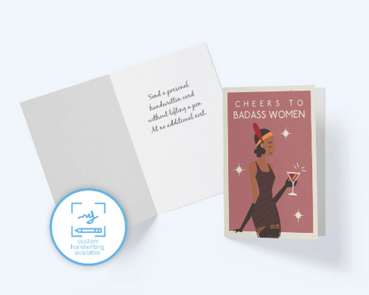 1920's Cheers To Badass Women - Thinking Of You Card - Galentine's Day Valentine's Day Card