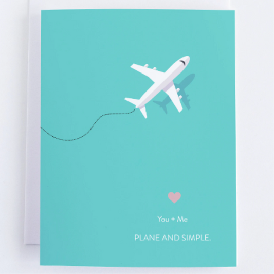 You + Me = Plane & Simple - Love And Romance Greeting Card