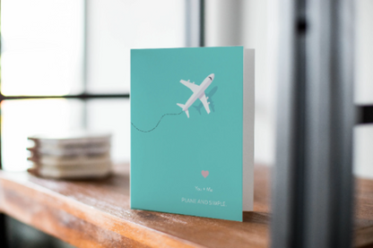You + Me = Plane & Simple - Love And Romance Greeting Card