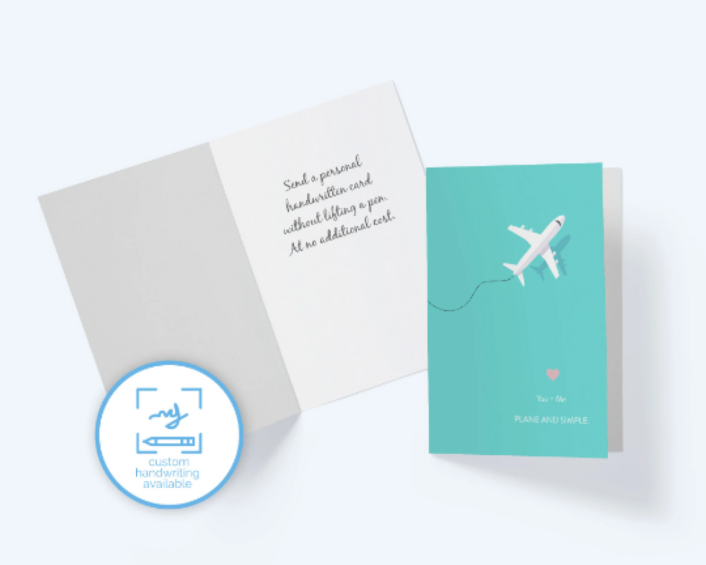 You + Me = Plane & Simple - Love And Romance Greeting Card