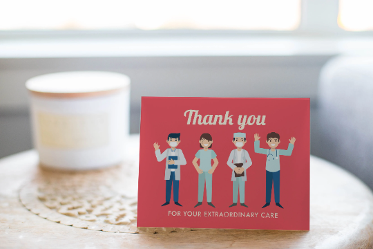 Thank You For Your Extraordinary Care - Frontline Workers Card - Red