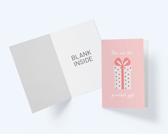 Baby Announcement Card: You Are The Greatest Gift - Pink