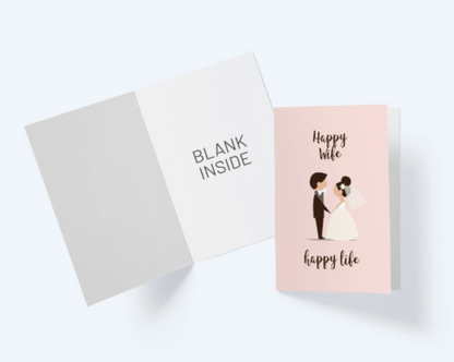 Happy Wife, Happy Life - Anniversary Greeting Card For Love And Romance