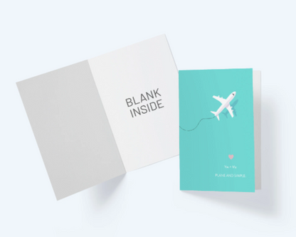 You + Me = Plane & Simple - Love And Romance Greeting Card