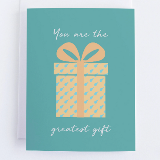 Baby Announcement Card: You Are The Greatest Gift - Teal