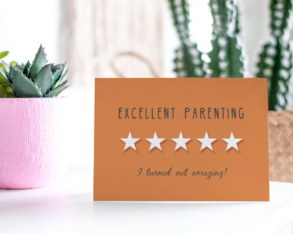 Excellent Parenting, Greeting Card For Parents