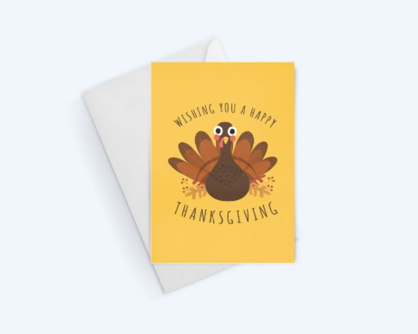 Wishing You A Happy Thanksgiving Greeting Card.