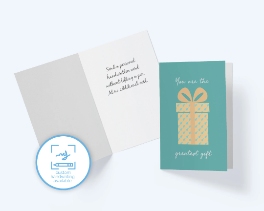 Baby Announcement Card: You Are The Greatest Gift - Teal