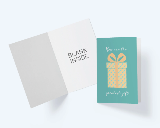 Baby Announcement Card: You Are The Greatest Gift - Teal