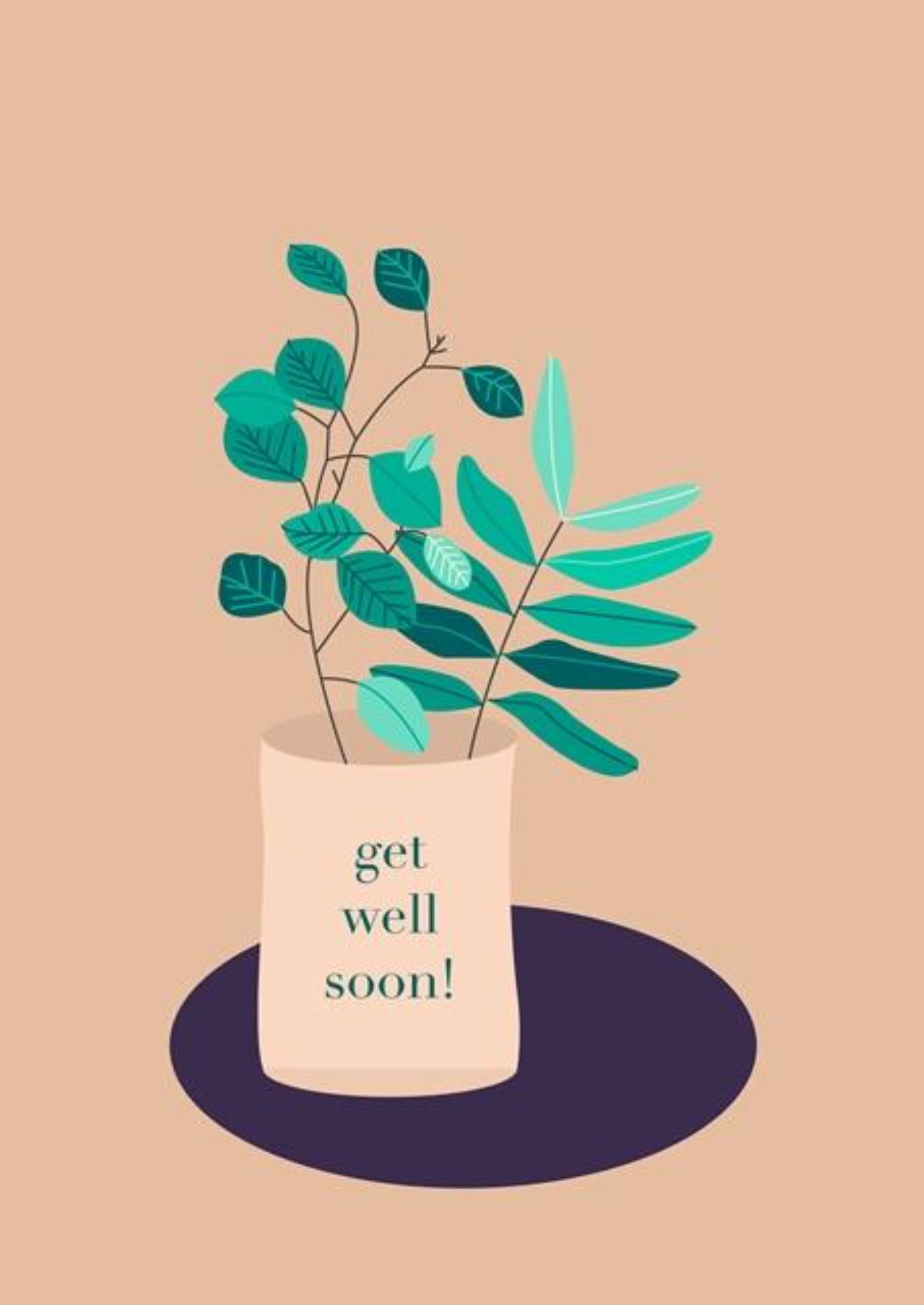 Get Well Soon! Greeting Card, Succulent Note Card.