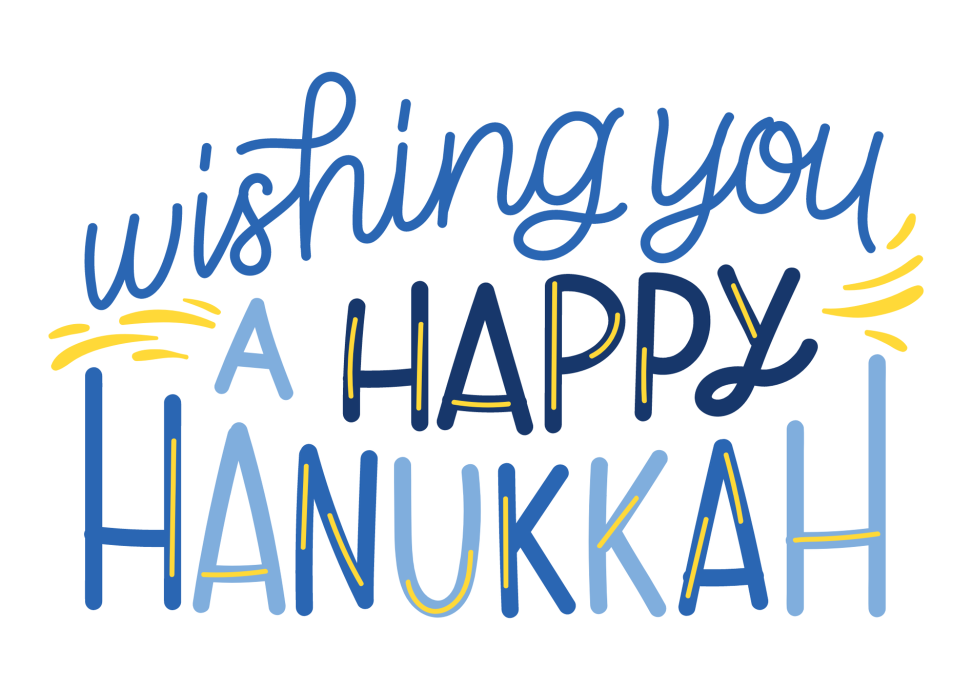 Wishing You A Happy Hanukkah Postcard Set (Pack Of 5 Or 10).