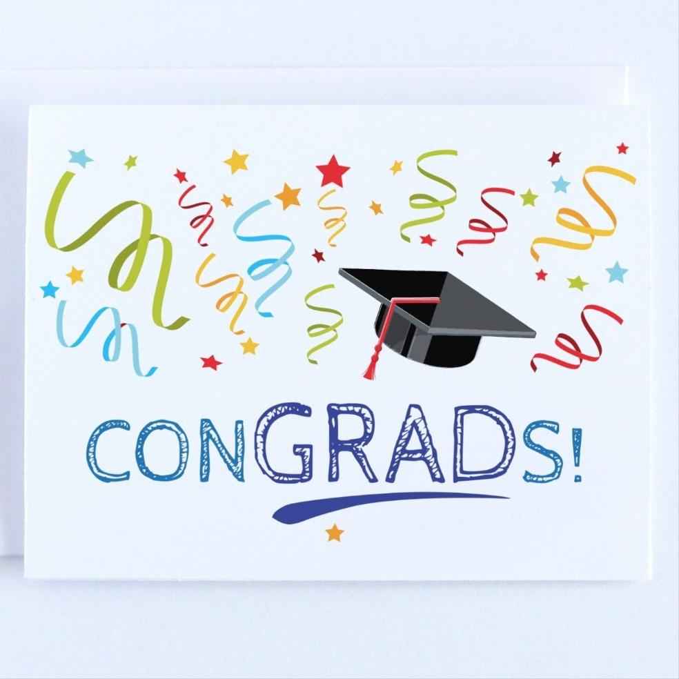 Congrads! Congratulations Graduation Greeting Card.