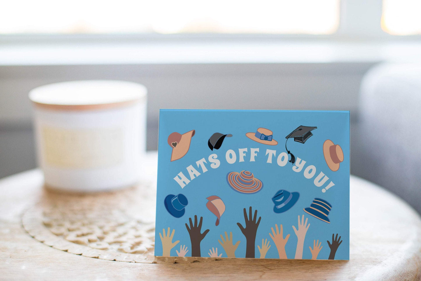 Hats Off To You! Graduation Congratulations Greeting Card.