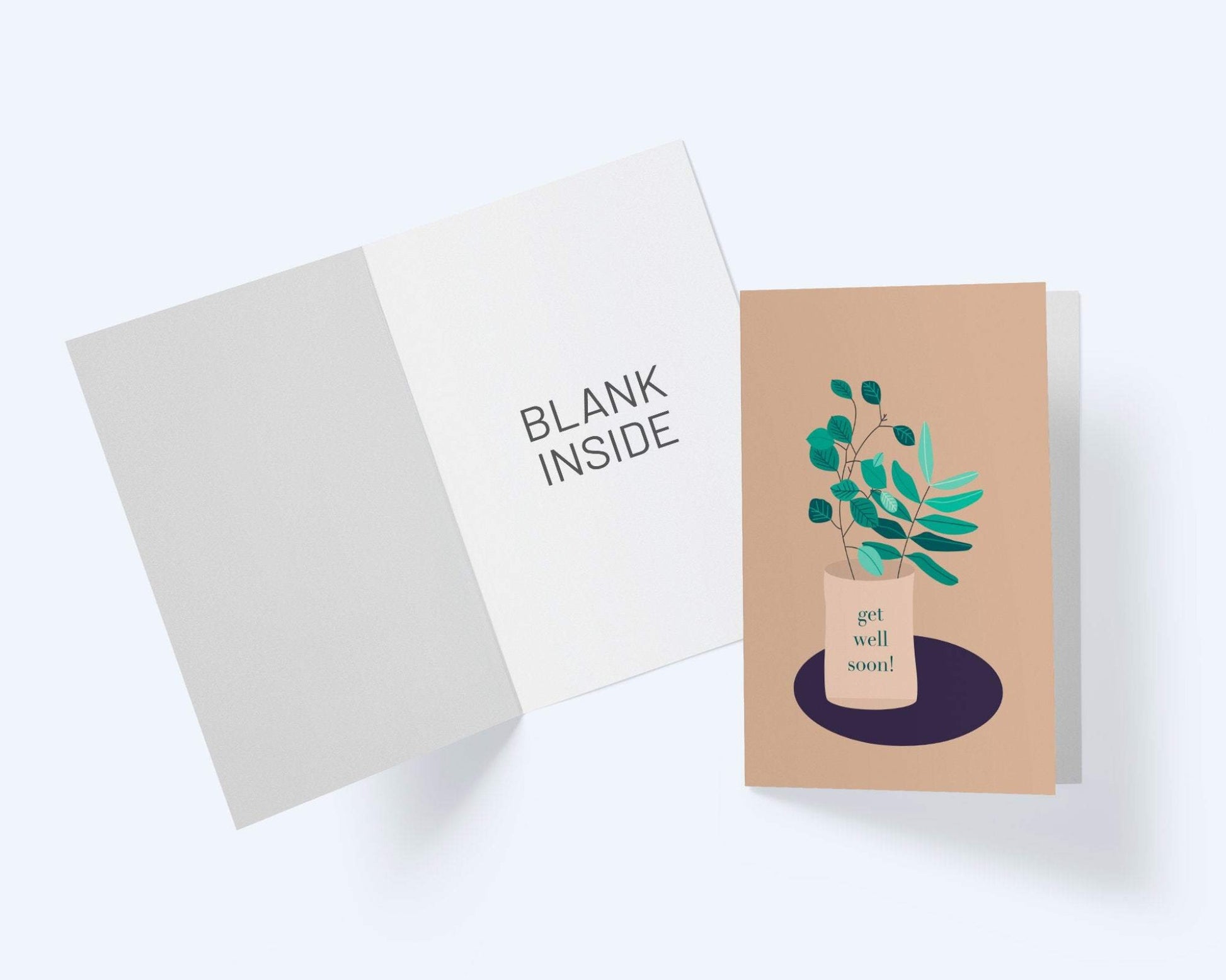 Get Well Soon! Greeting Card, Succulent Note Card.