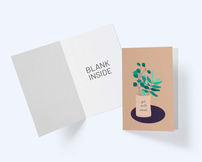 Get Well Soon! Greeting Card, Succulent Note Card.