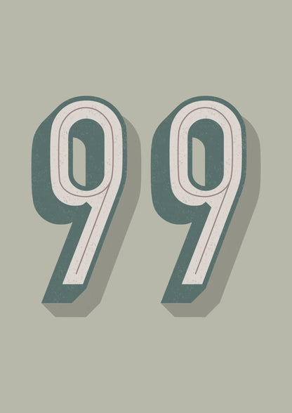 Happy 99th Birthday Greeting Card.