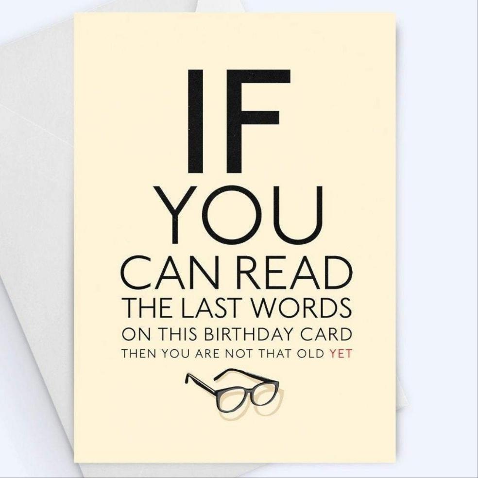 Funny Birthday Greeting Card For Elders.