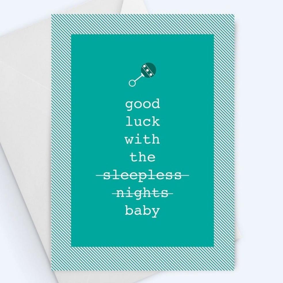 Good Luck with the baby! New Baby Congratulations Card.