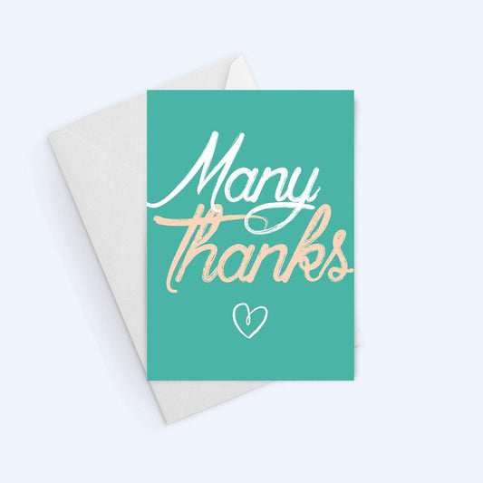 Many Thanks - Thank You Greeting Card.