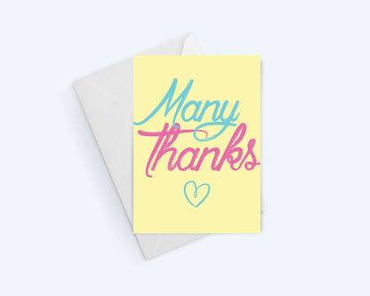 Many Thanks - Thank You Greeting Card.