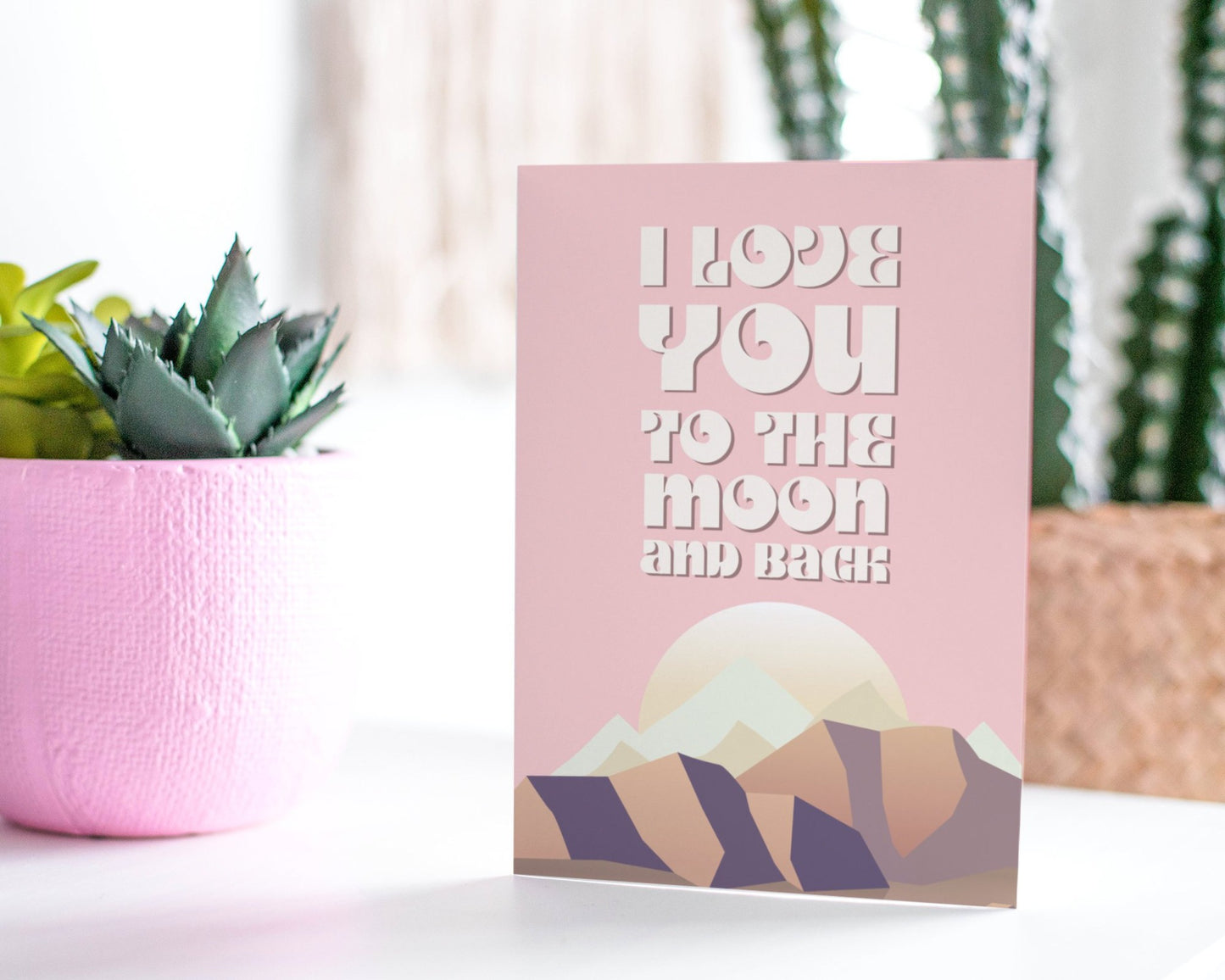 I Love You To The Moon and Back Anniversary Greeting Card.