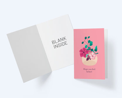 Feel Better Greeting Card - Get Well Soon Greeting Card.