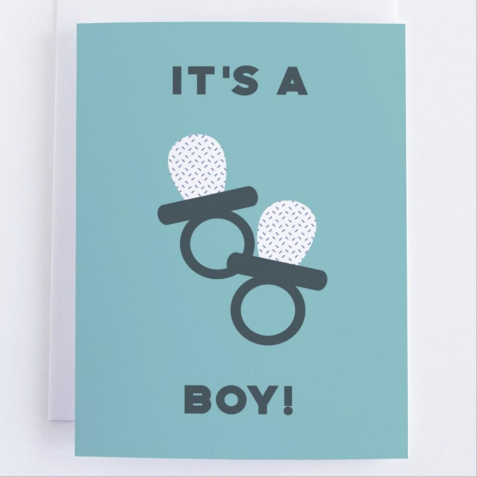 It's a Boy! New Baby - Baby Shower Greeting Card.