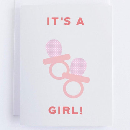 It's a Girl! New Baby Congratulations Greeting Card.