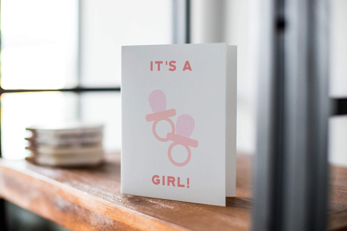 It's a Girl! New Baby Congratulations Greeting Card.